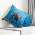 thumbnail image 4 of Throw Pillow Covers 18x18 Inch, Ocean Diving Elephant Decorative Pillow Cases for Couch Sofa Bed, Blue Coastal Coral Fish Marine Life Cotton Linen Square Home Decor Pillowcases with Hidden Zipper, 4 of 7