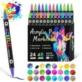 thumbnail image 4 of MOQIN Acrylic Paint Pens, Dual Tip Acrylic Paint Markers with Brush Tip and Fine Tip, Acrylic Pens for Rock Painting, Wood, Canvas, Stone, Glass, Ceramic,DIY Crafts Making Art Supplies, 4 of 9