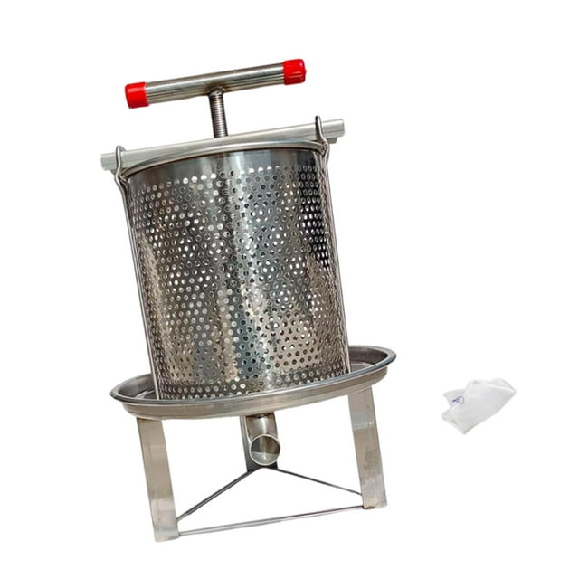 Siruishop Honey Press Extractor with T Hand Fruit Press for Grape Juice Olive Oil 1 Filtration Mesh