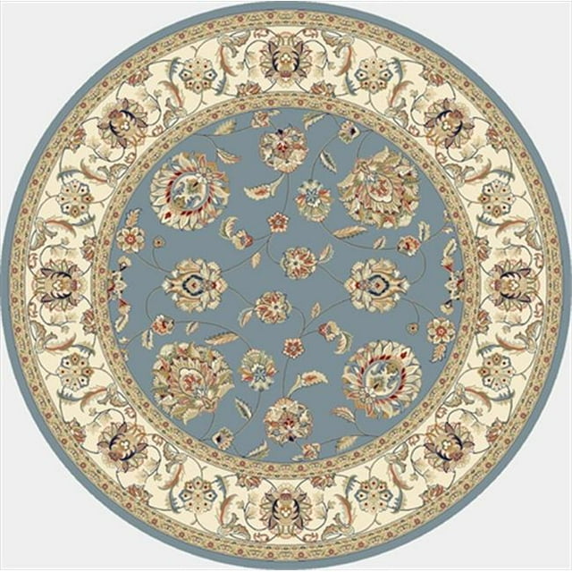 Dynamic Rugs ANR5573655464 Ancien Jardin 5 Pi 3 Po Rond 57365-5464 Tapis - Bleu Clair/ivoire