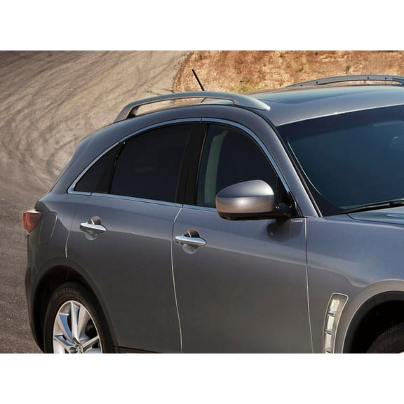 Rvinyl Pillar Post Window Trim Compatible with Infiniti FX50 2009-2013 - Carbon Fiber 4D (Black)