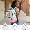 thumbnail image 5 of Jeiento 17 Inch Kids School Backpack for Girls Large Capacity Lightweight Daypack Water-Resistant Polyester Multi-Pocket Bookbag, Capybara Ice Cream Back to School Gifts, 5 of 7