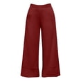 thumbnail image 6 of Liuinsasek Women's High Waist Straight Wide-Leg Pants Fashionable Versatile Casual Solid Color Elastic-Waist with Pockets Spring Summer Outfits, 6 of 7