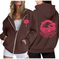 thumbnail image 2 of WEAIXIMIUNG Sweat à Fermeture Éclair pour Femmes Sweat-Shirt Surdimensionné Col Rond Manches Longues Pull, 2 of 5