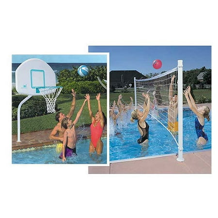 Dunnrite Deckcombo Swimming Pool Basketball And Volleyball Combo Set Dunnrite Deckcombo Swimming Pool Basketball And Volleyball Combo Set With Stainless Steel Rim Br Anchors