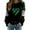 F Black, variant on Kilaqueen St Patricks Day Womens Sweatshirt Crew Neck Long Sleeve Funny Plaid Pullover Tops Casual Classic Fit Holiday Vacation Sweatshirts