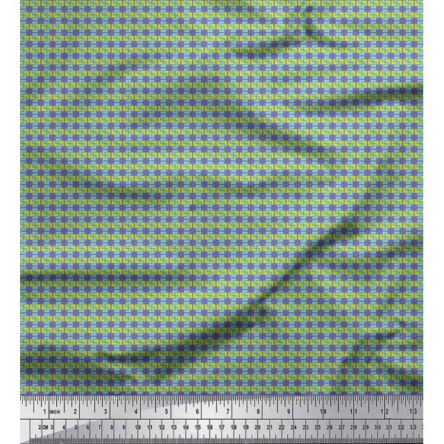 Soimoi Purple Rayon Fabric Geometric Abstract Printed Fabric 1 Yard 56 Inch Wide