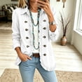 thumbnail image 2 of Yifymode Denim Jacket for Women Ruffle Trim Long Sleeve Button Down Vintage Western Jean Coat V Neck Casual Fall Outerwear, 2 of 6
