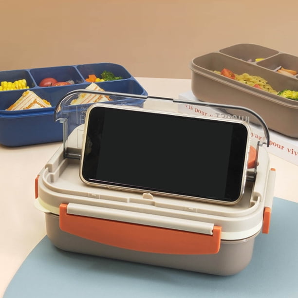 Lonchera, Cajas Bento Lonchera de Plástico Caja de Conservación de Alimentos Frescos Horno de Microondas Calefacción Sellada Aislamiento Térmico Lonchera Bento Lonchera con Vajilla Conservación de Ali