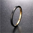 thumbnail image 4 of 2mm Black Gold Tungsten Ring for Women Two-Tone Wedding Band Stacking Rings Brushed Finish, 4 of 6