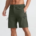 thumbnail image 2 of hoksml Men's Elastic Waist Quick Dry Cargo Shorts, Multi Zip Pocket Outdoor Hiking Casual Shorts for Daily Travel Wear, 2 of 9