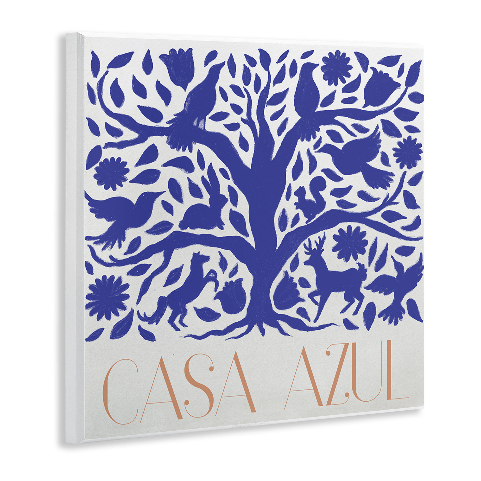 Stupell Industries Casa Azul Árbol y Animales Animals Painting Unframed Art Print Wall Art, 12 x 12