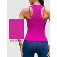 thumbnail image 4 of Alove Womens Solid Round Neck Workout Top Ribbed Yoga Tops Double Strap Workout Running Tank Crop Tops, 4 of 8