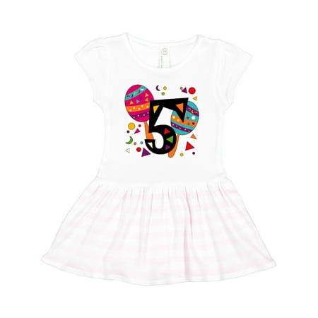 

Inktastic Fifth Birthday Cinco De Mayo- Maracas Gift Toddler Girl Dress