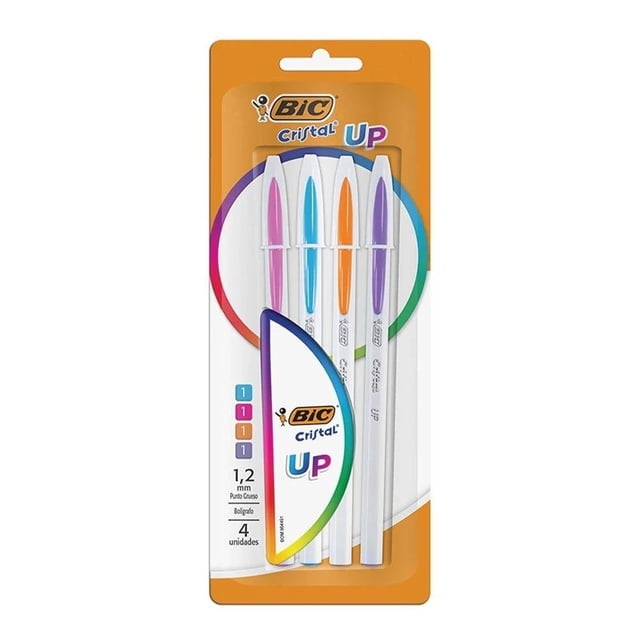Bolígrafo Bic Cristal Punto Grueso de Colores 4 piezas
