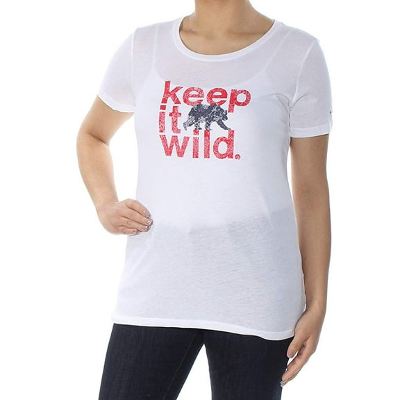 Columbia Womens Outdoor Elements Graphic Print Top,White,X-Small