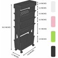 thumbnail image 2 of 5 Tier Rolling Utility Cart Multi-Functional Movable Storage Book Shelves with Lockable Casters for Study Office Kitchen Classroom, Black, 2 of 16
