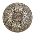 thumbnail image 2 of Emma + Oliver Ultra Soft 4'x4' Round Olefin Accent Rug with Traditional Multicolor Medallion Design in Ivory with Natural Jute Backing, 2 of 7