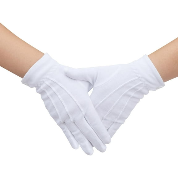 YooGuoGuo White Uniform Gloves, Parade Costume Gloves, Formal Tuxedo Costume, Honor Guard Police Server Funeral Gloves