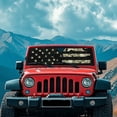 thumbnail image 3 of HUIACONG Camo Flag Windshield Sun Brown Mandala Shade for Jeep Foldable 1 Piece Car Sunshade for Jeep Wrangler, Gladiator, Renegade, FJ Cruiser. X-Small Size, 3 of 6