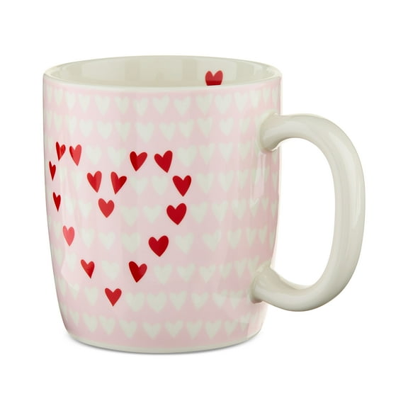 18.25 oz Hearts Ceramic Stoneware Mug, Pink, Valentine's Day by Way To Celebrate