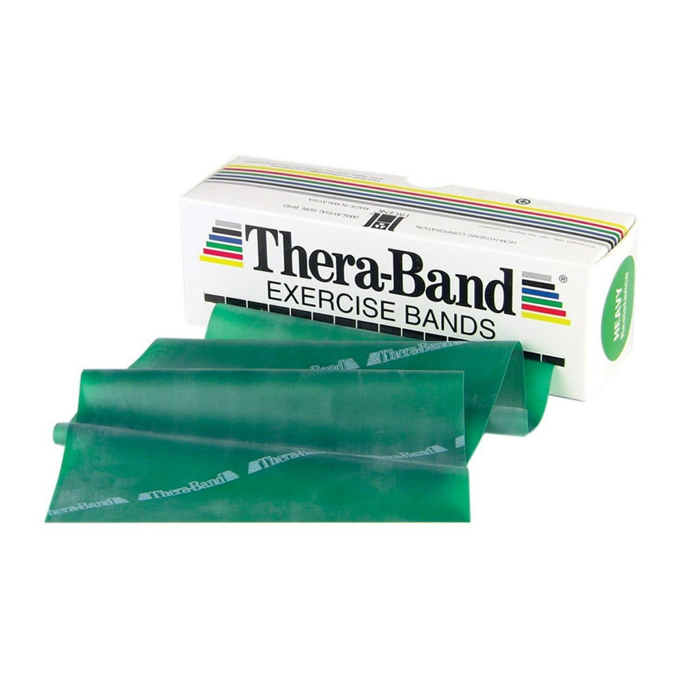 TheraBand Professional Latex Resistance Bands, 5 Foot, Green, Heavy