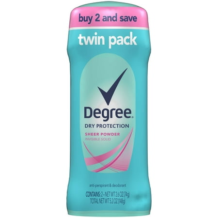 (4 count) Degree Women Sheer Powder Dry Protection Antiperspirant Deodorant, 2.6 oz, 2 Twin (Best Roll On Deodorant For Women)