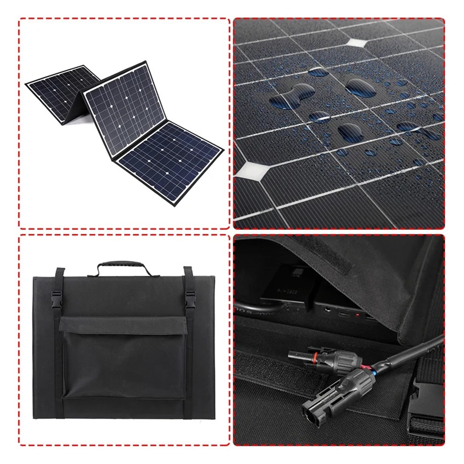 Folding solar panels 18V 400W Solar Panel USB Output Single Crystal Waterproof Solar Cell Foldable Pack 30/60A Controller
--------
Solar charger