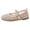 Beige, variant on Women's Mary Jane Sandals Open Toe Square Toe Mesh Strappy Flat Heel Fishnet for Summer Casual Daily Wear