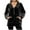 Black, variant on Womens Velour Hoodies Half Zipper Long Sleeve Hooded Sweatshirts Casual Loose Fall Winter Tops with Pockets
