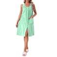thumbnail image 2 of INSPIRE CHIC Womens Shower Towel Snaps Wearable Dress Terry Wrap Bathrobe Spa Towelling Cover Up Gym Shower Bath Robe M Mint Green, 2 of 6