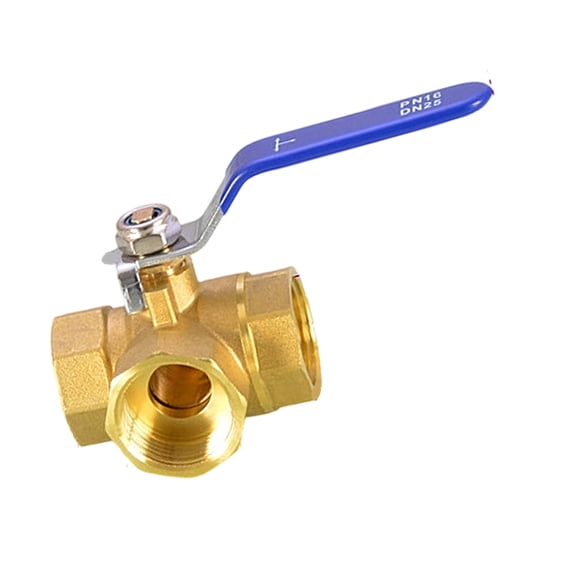 T Port Brass Flows Control Valves Three Way Operate with Levers Handle Multiple Size for Option for Fluid Applications
