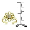 thumbnail image 2 of Gold Tone over Sterling Silver Cubic Zirconia Flower Toe Ring, 2 of 2