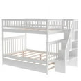 thumbnail image 6 of Harper & Bright Designs Full over Full Bunk Bed with Trundle Staircase Storage and Guard Rail for Bedroom, Dorm, for Bedrom, White, 6 of 13