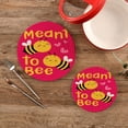 thumbnail image 2 of SKYSONIC Cute Cartoon Quotes Pot Holders Trivets, 2 Pcs Heat Resistant Trivets,Meant to Bee Cotton Thread Weave Mats for Hot Pads Pans Pot Bowl Teapot for Kitchen Decor, 2 of 7