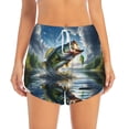 thumbnail image 2 of Balery Largemouth Bass Jumping Out of The Water Pantalones cortos deportivos para mujer con forro y dos bolsillos, elásticos, para entrenamiento, gimnasio, yoga-Large, 2 of 7