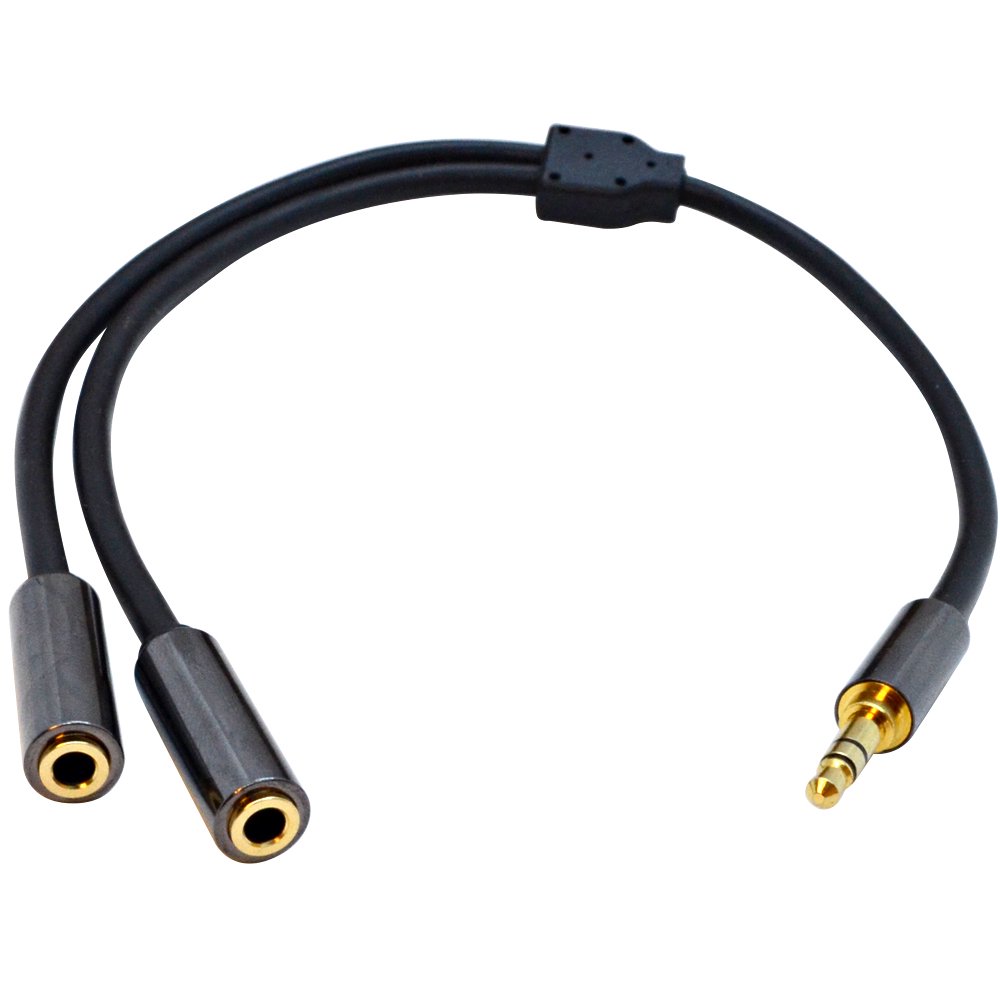 Seismic Audio 1 Foot 3.5mm Male to Dual 3.5mm Female Stereo Y Splitter Headphone Patch Cable