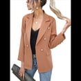 thumbnail image 3 of Chaqueta Blazer para Mujer, Informal, de Negocios, con Frente Abierto, Solapa, Elegante Abrigo con Bolsillos Caqui XXL, 3 of 8