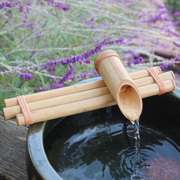 Bamboo Accents Zen Fountain Kit - Three-Arm, Split-Resistant Bamboo for DIY Indoor/Outdoor Oasis - for Large Containers (Bowl Not