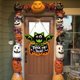 thumbnail image 4 of Colgante de puerta con cara de fantasma de Halloween, cartel de puerta de calabaza, sombrero de bruja, truco o trato, feliz día de Halloween, decoración para el hogar, 2023, 4 of 4