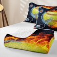 thumbnail image 4 of Castle Fairy Yellow Softball Twin Quilt Set,Sport Theme Twin Coverlet Set,Orange Red Blue, 4 of 7
