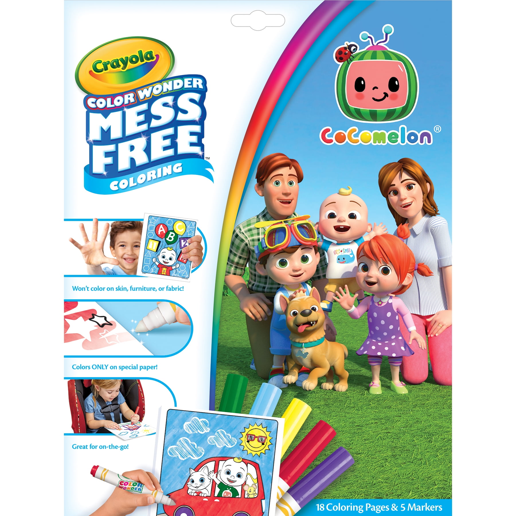 Crayola Color Wonder Coloring Pad & Markers, Cocomelon, 2 Sets