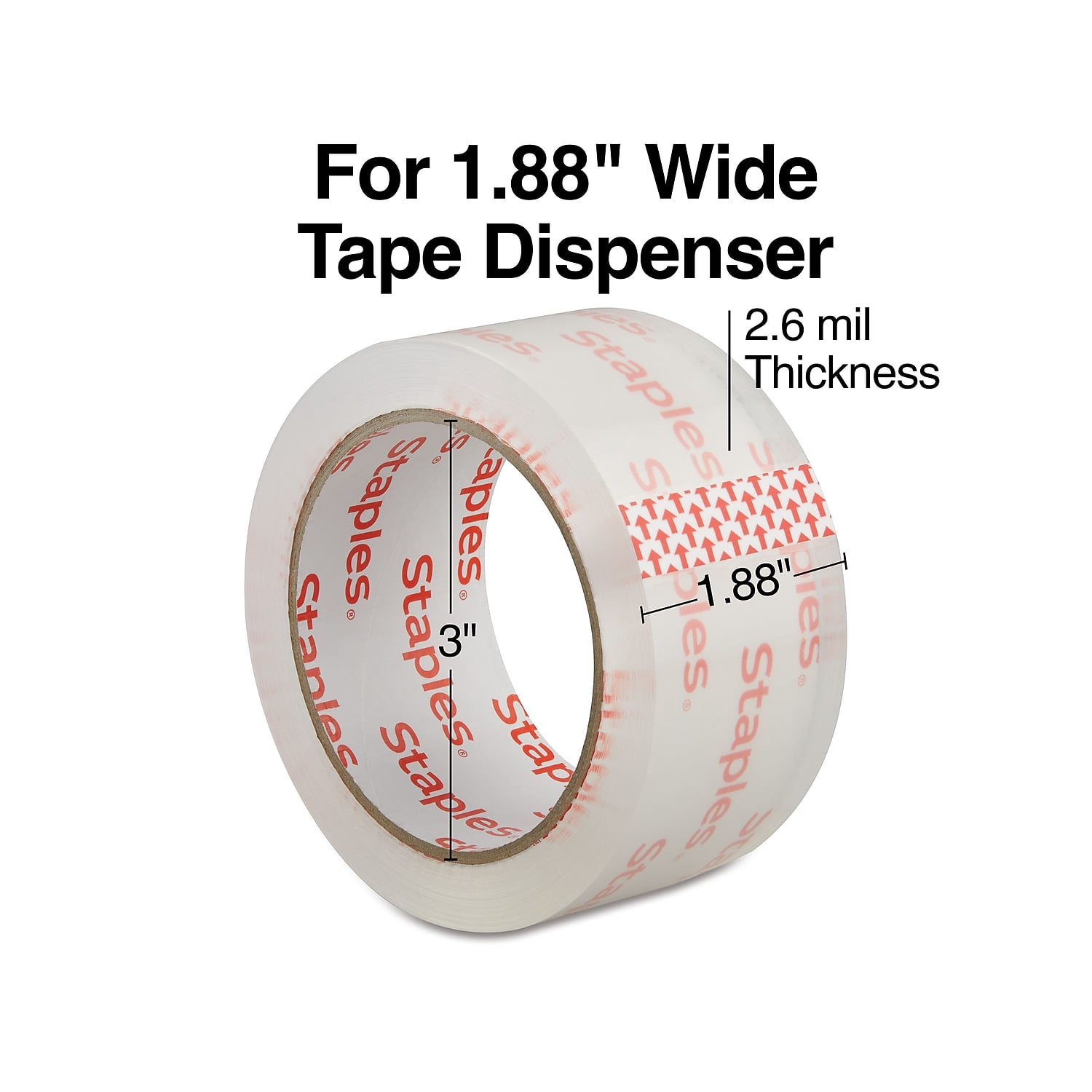 Staples Moving & Storage Packing Tape  1.88" x 54.6 yds. Clear 72/Carton ST61017/52219VS