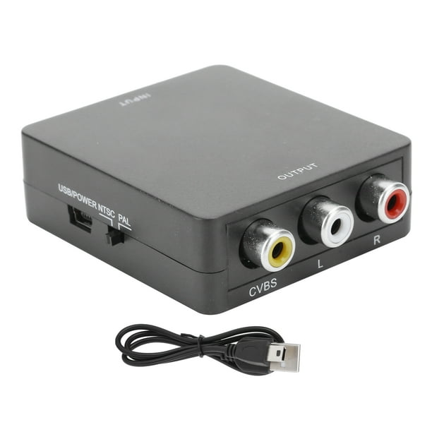Mini HDMI a AV Converter Box Video RCA AV CVSB L / R 1080P HDMI2AV Adaptador HDTVNegro