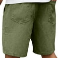 thumbnail image 4 of Mens Shorts Drawstring Summer Retro Shorts Solid Color Casual Pants Shorts Army Green M, 4 of 5