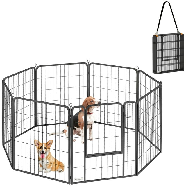 PawHut 31.5" Heavy Duty Dog Playpen, Portable Foldable 8 Panels Pet Playpen