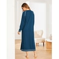 thumbnail image 4 of Ekouaer Women Nightgowns Long Casual Nightdress Long Sleeve Sleepwear with Pocket, 4 of 6