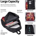 thumbnail image 5 of Hazbin Anime Hotel Backpack 3 Piece Set Laptop Backpacks Travel Durable Multifunctional Casual Shoulders, Black, 5 of 8