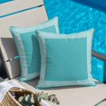 thumbnail image 5 of Teal Geometric Pillow Covers 16x16 Inch, White Greek Key Design Abstract Modern Art Linen Pillowcase with Invisible Zipper, Decorative Throw Pillow Covers Cushion Case for Couch Sofa Bed Living Room, 5 of 9