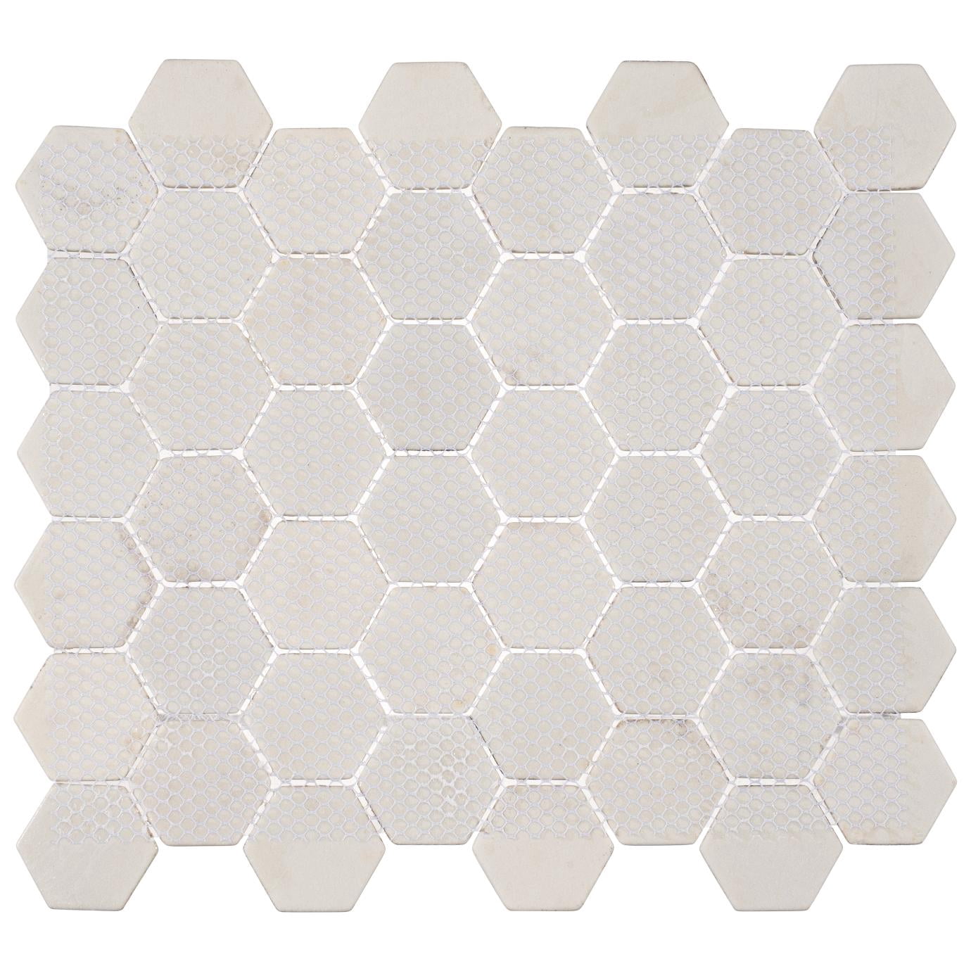 Terrain Oslos Brown 2-in. Honeycomb Wood Look Matte Glass Mosaic Wall & Floor Tile
